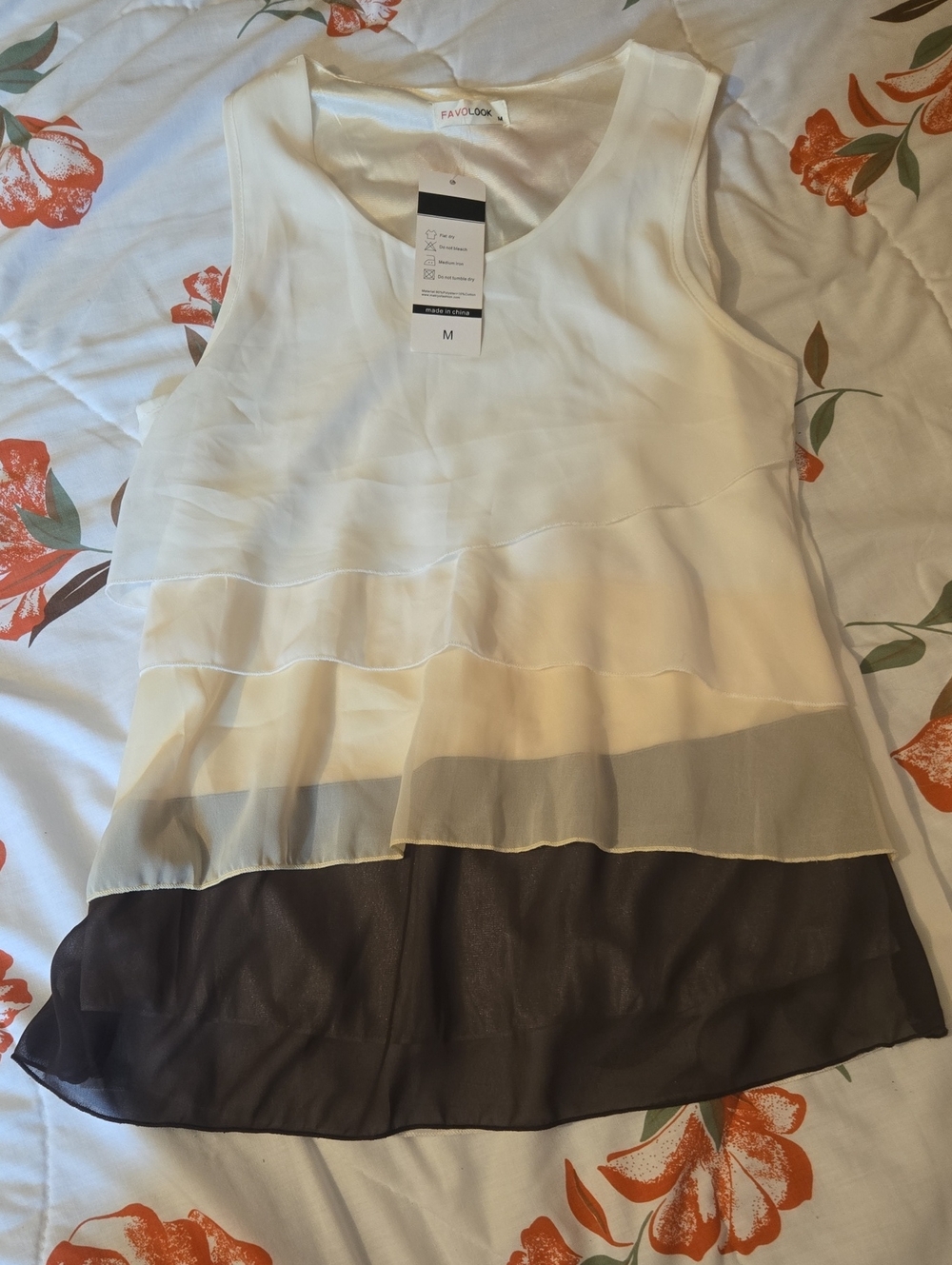 Women's White Layered Sleeveless Blouse
